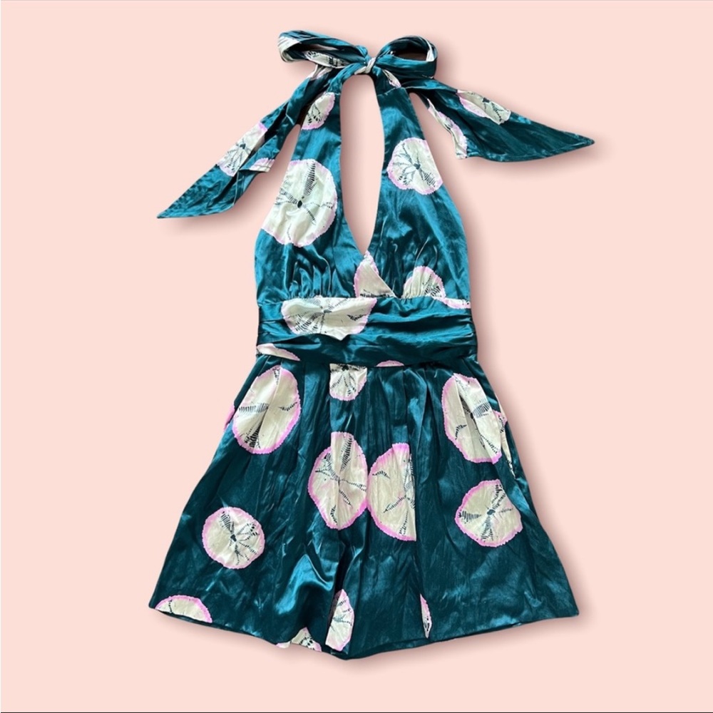 French Connection Silk Green Floral Romper 🌸
